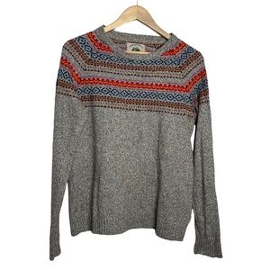 O'Hanlon Mills Cotton Wool Blend Fair Isle Knit Crewneck Sweater